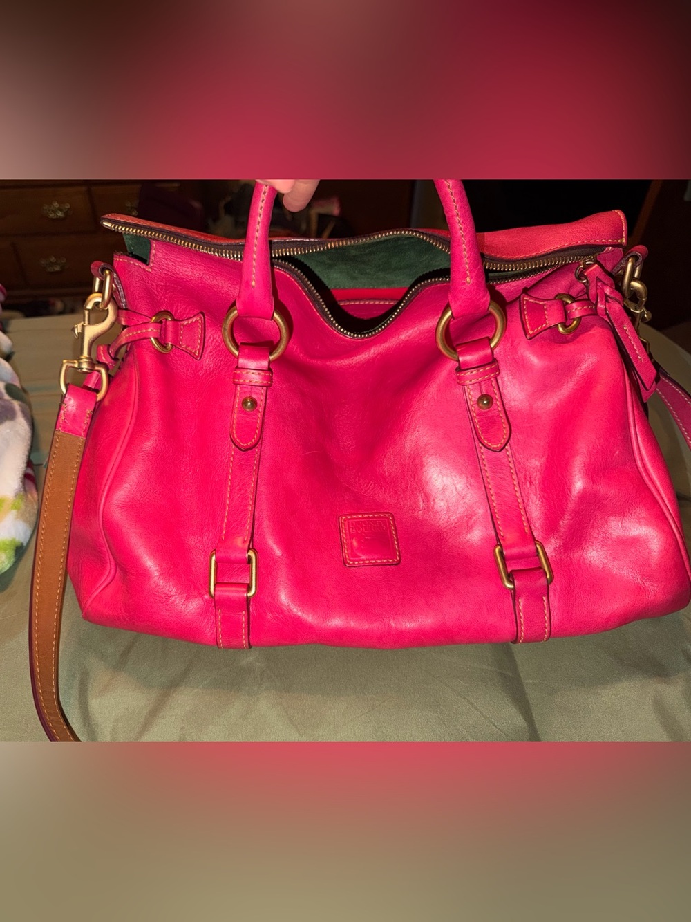 Hot Pink Florentine Satchel